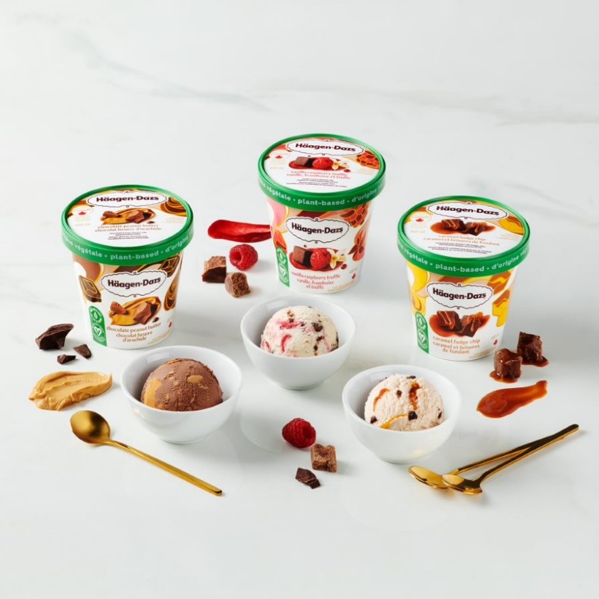 Announcing the launch of Häagen-Dazs Plant-Based collection in Canada, a variety of three oat-based dessert flavours with the signature creamy and decadent taste of Häagen-Dazs