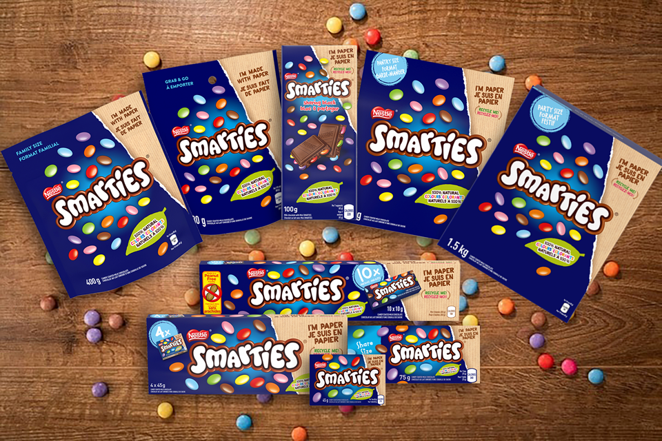 Smarties paper packaging portfolio of products