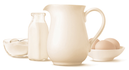 lait et les œufs