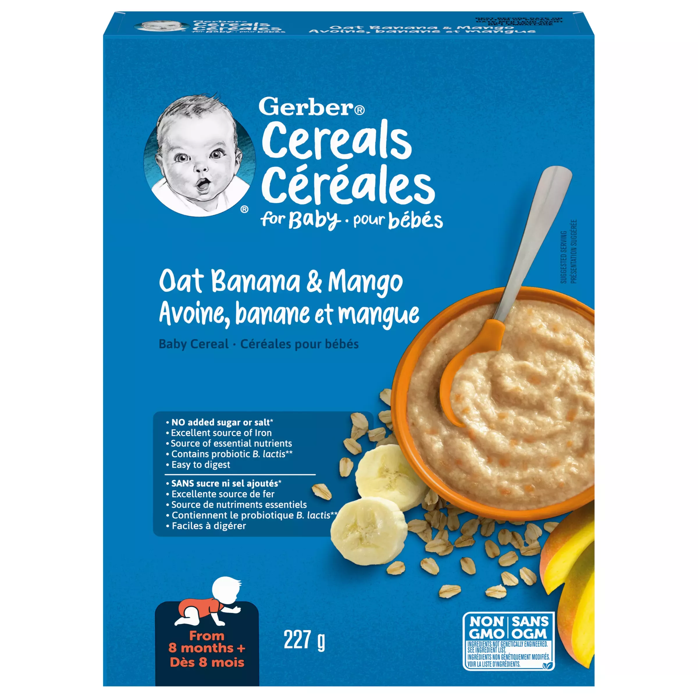 Gerber® Oat Banana and Mango Baby Cereal  - 227g LOT 3334007809