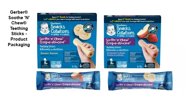 GERBER® SOOTHE N CHEW® TEETHING STICKS - Product Packaging