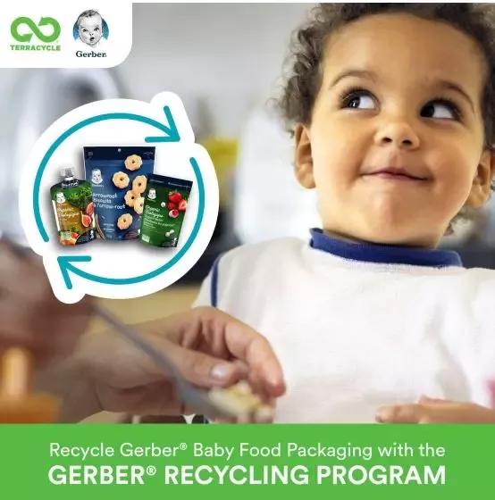 Gerber and Terracycle symbol with baby smiling