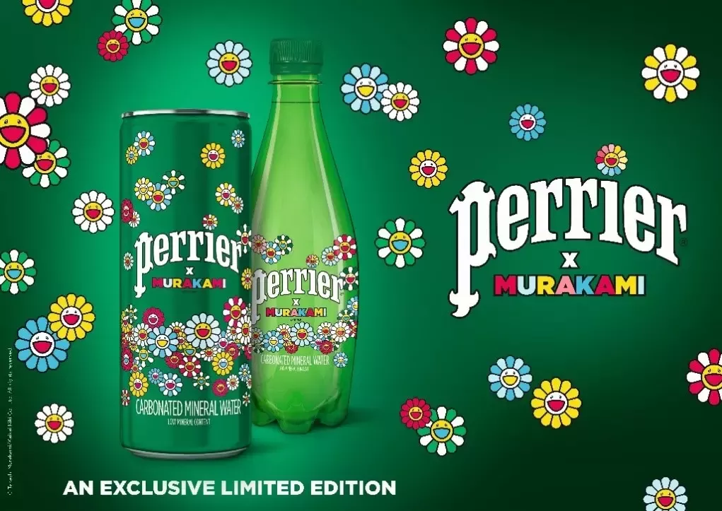 Perrier bottle design collaboration with Murakami