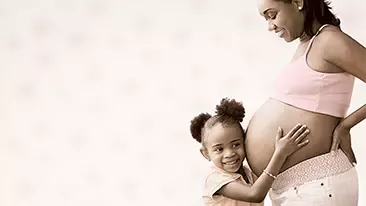 Pregnant mom and child